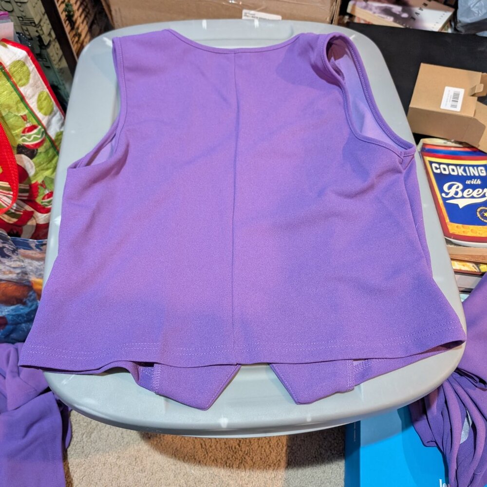 Purple Vest and Wide Leg Pant Set - Picture 2 of 10